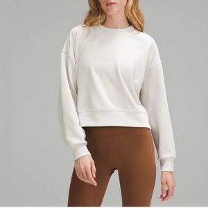 Lululemon Athletica Softstreme Ribbed Bone Perfectly Oversized Cropped Crew